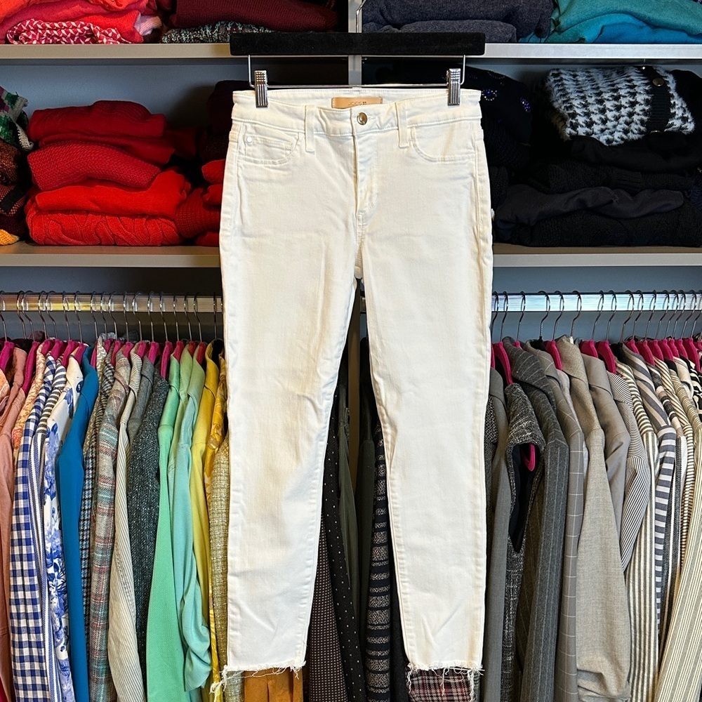 Joe’s Jeans off white The Honey curvy skinny raw hem jeans size 27 NWOT